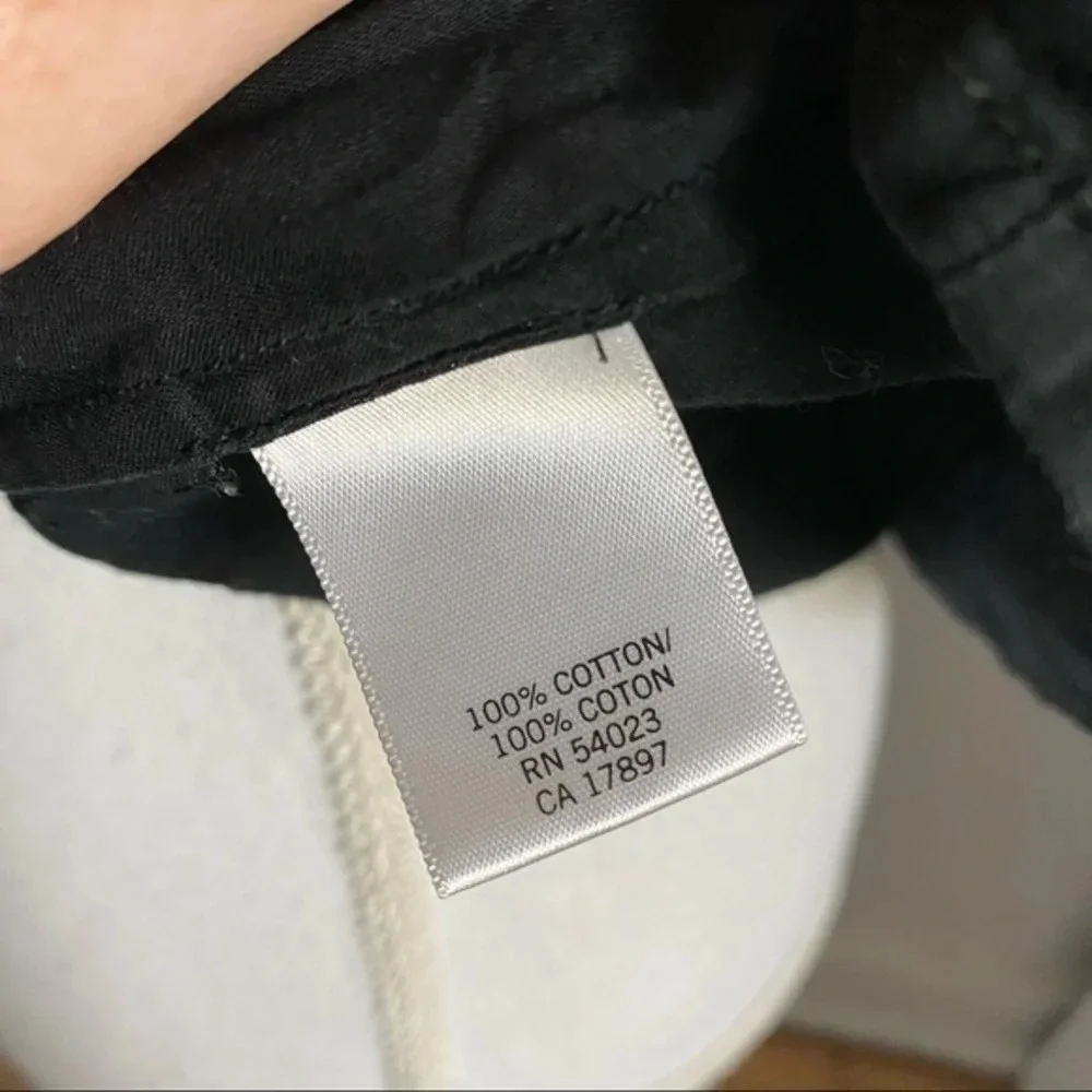 Banana Republic • Ruffle Front Black Cotton Tank Top - Picture 6 of 6